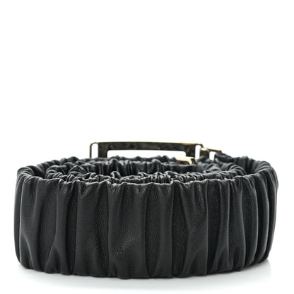 Chanel Lambskin Ruched CC Belt 75 30 Black 2 of 4