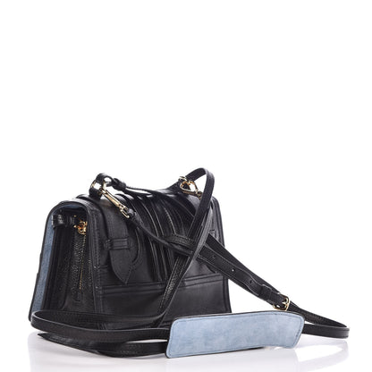 Prada Glace Calfskin Etiquette Flap Shoulder Bag Black 3 of 12
