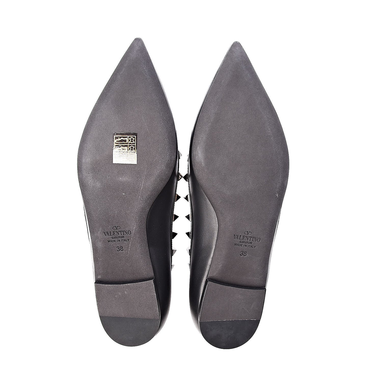Nappa Rockstud Ballerina Flats 38 Black