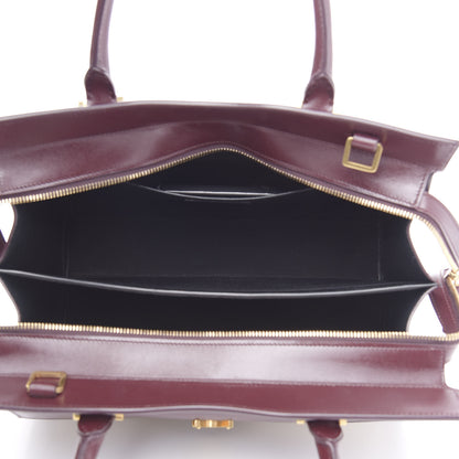 Saint Laurent Canvas Calfskin Medium Uptown Tote Dark Beige 5 of 10