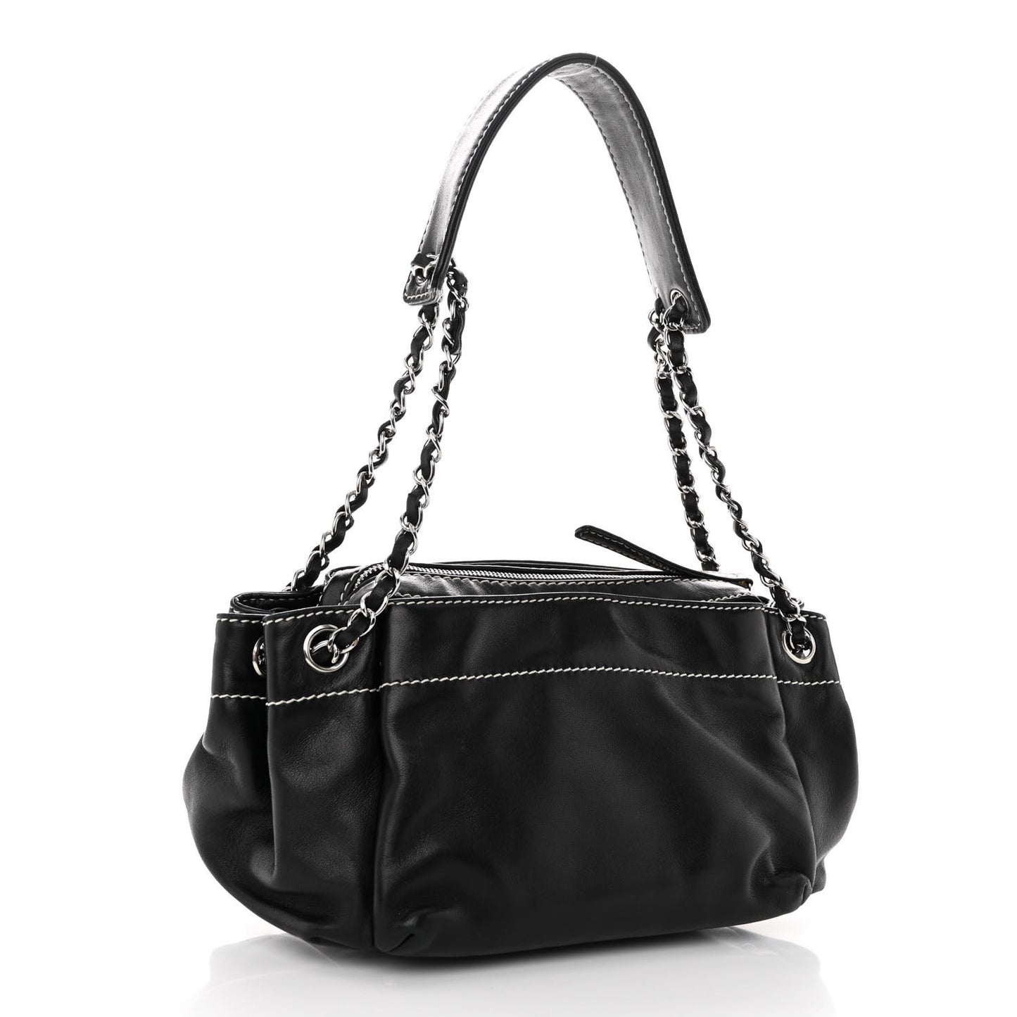 Lambskin Lax Accordion Hobo Black
