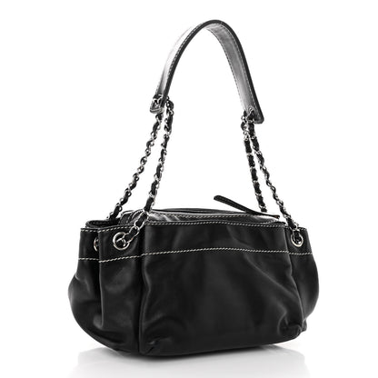 Chanel Lambskin Lax Accordion Hobo Black 3 of 10