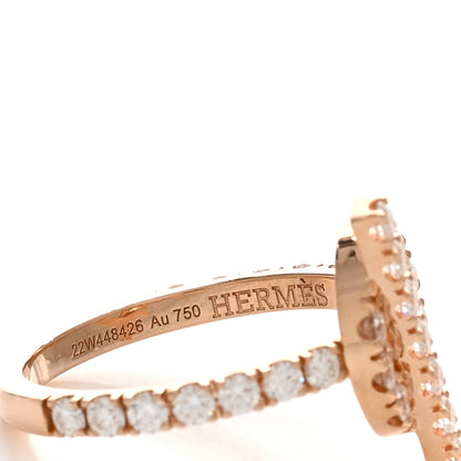 Hermes 18K Rose Gold Diamond Finesse Ring 51 5.75 4 of 5