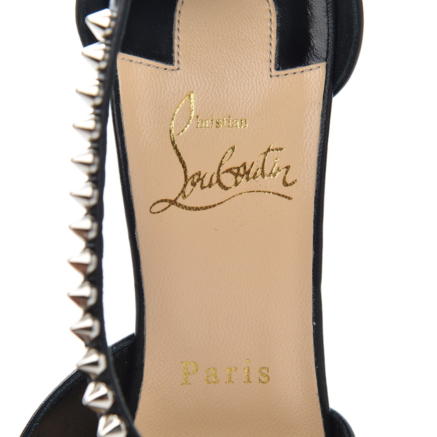 Kid PVC Spike Cross 100 Pumps 36.5 Black Silver