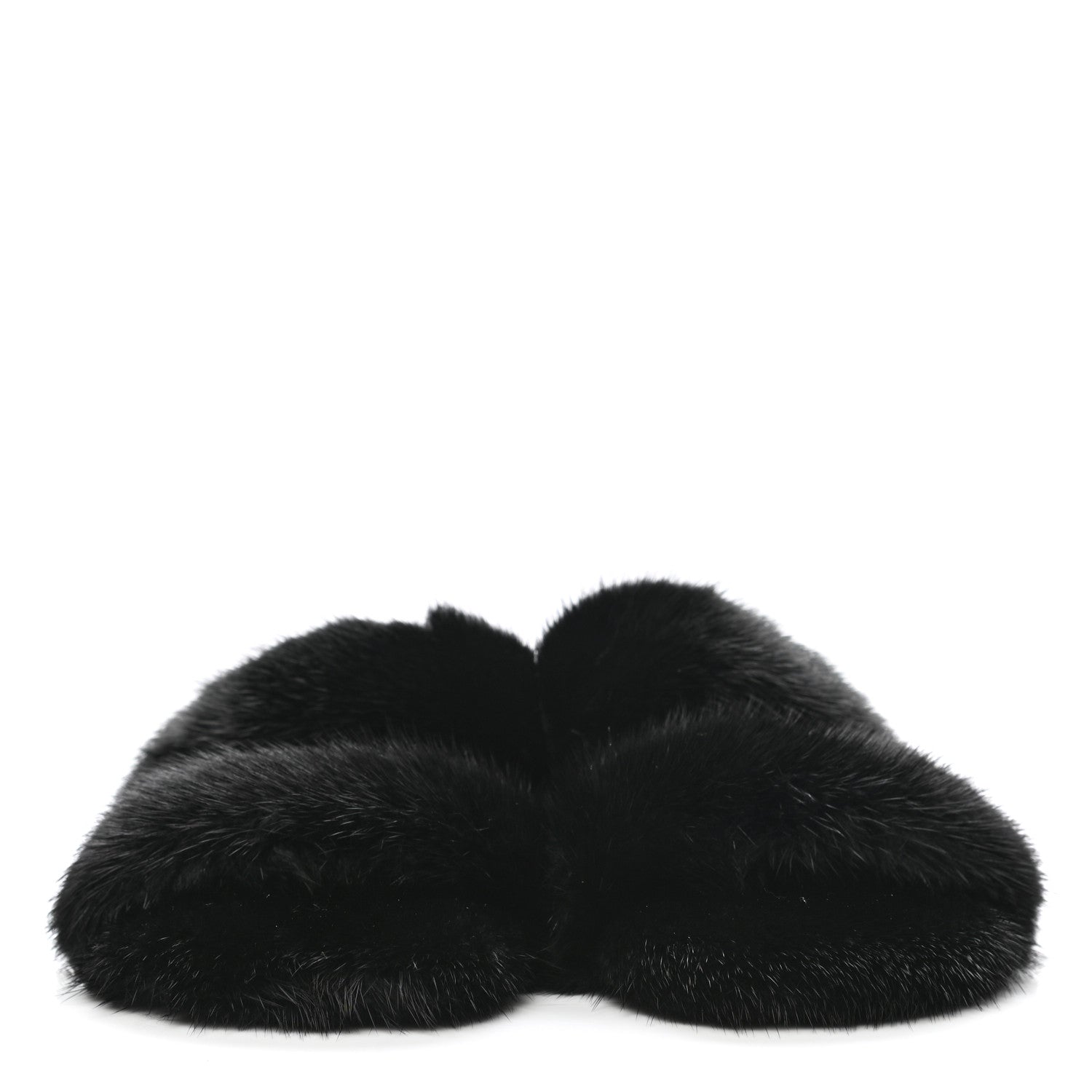 Saint Laurent Mink Fur Bleach Sandals 39 Black 2 of 6