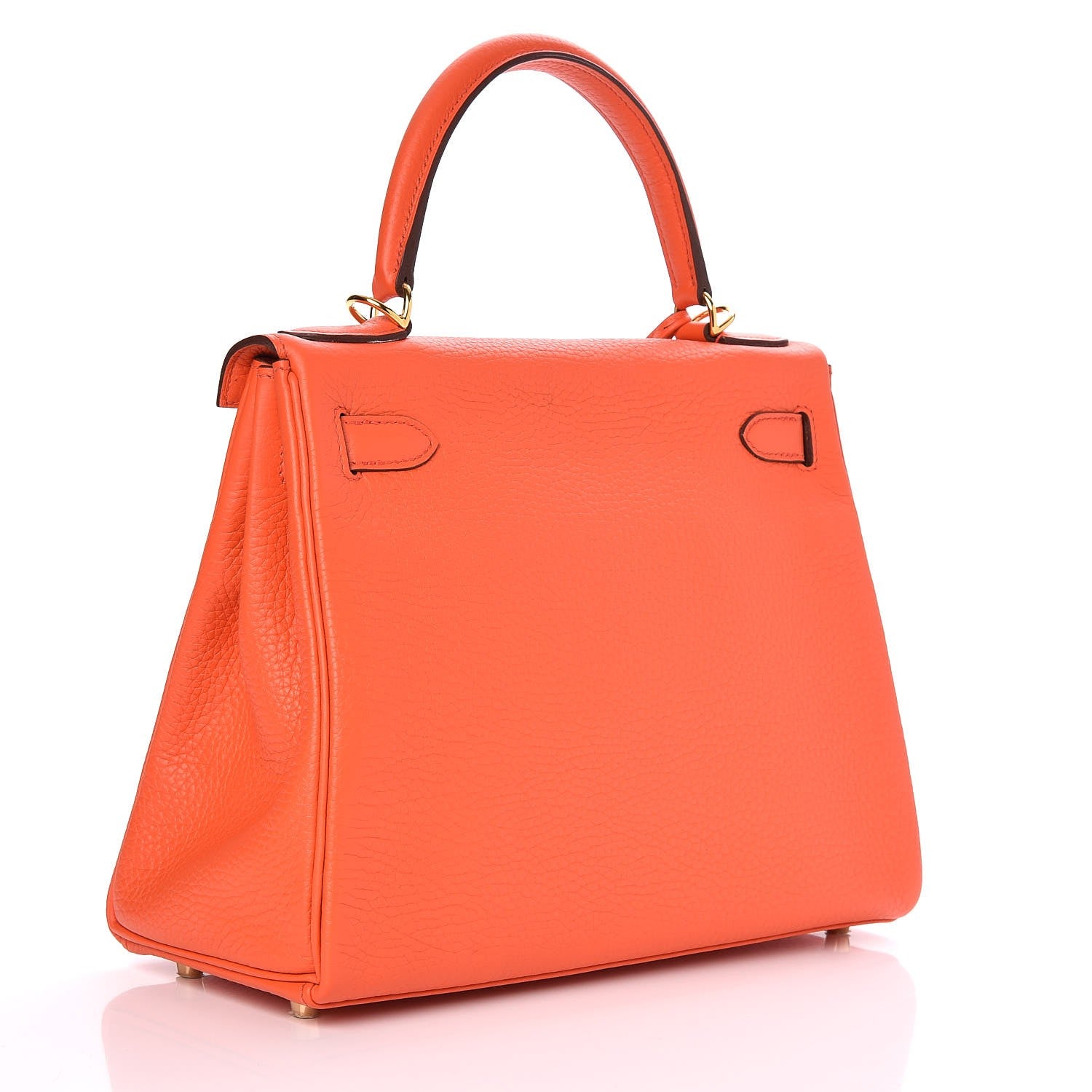 Hermes Taurillon Clemence Kelly Retourne 28 Orange Poppy 4 of 34
