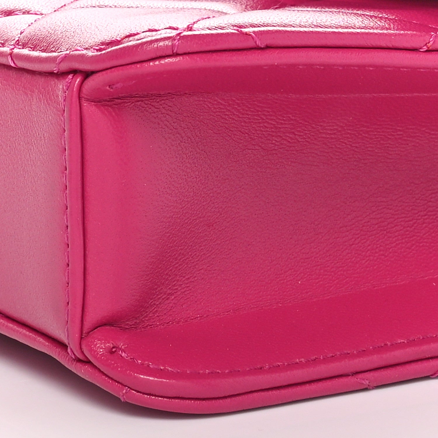 Chanel Shiny Lambskin Quilted Flap Clutch Bag Dark Pink 10 of 11
