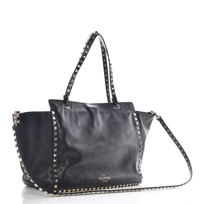 Valentino Garavani Vitello Medium Rockstud Tote Black 3 of 17