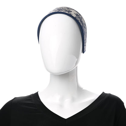 Christian Dior Canvas Embroidered Toile De Jouy Headband Blue 2 of 6