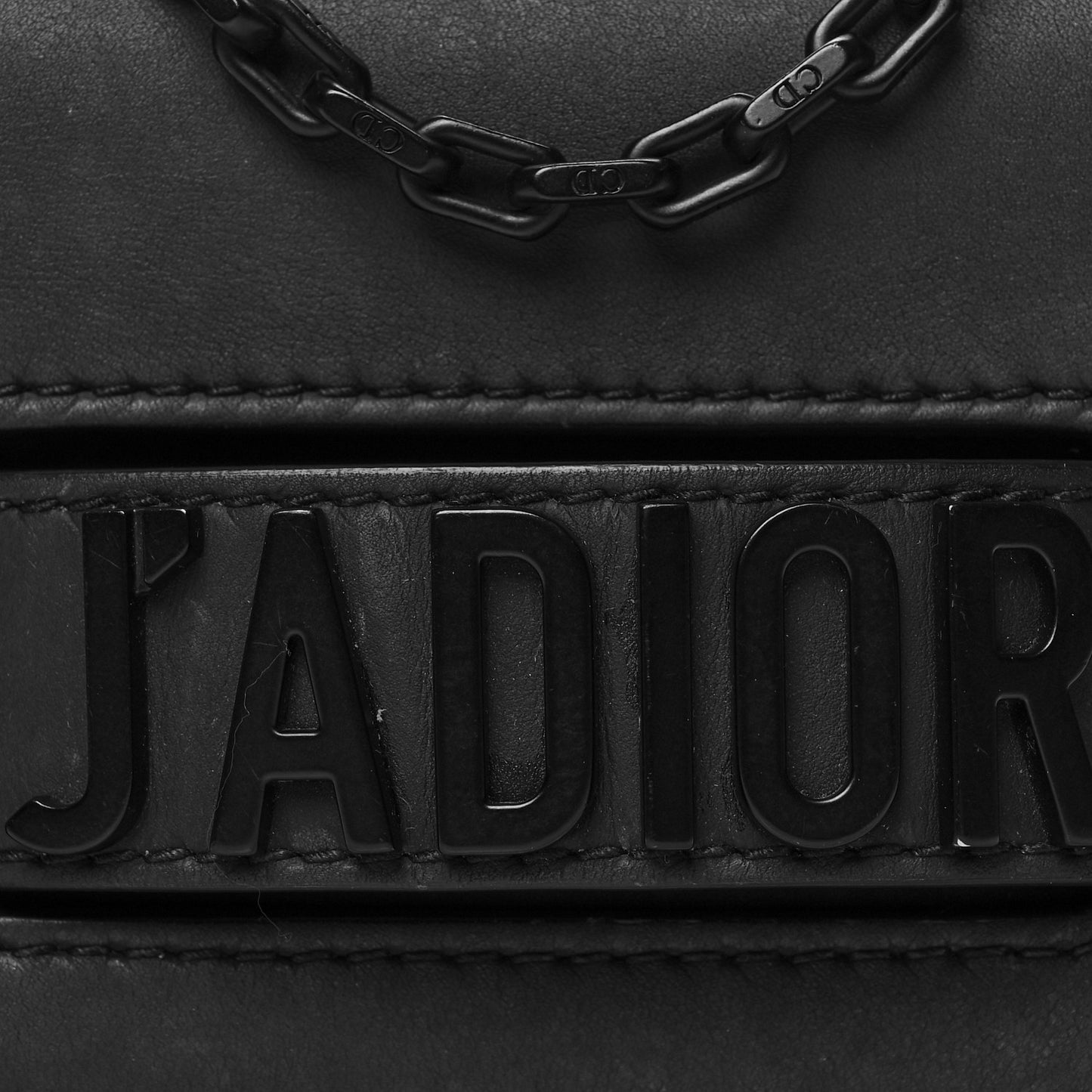 Ultra Matte Calfskin Mini J'Adior Chain Flap Bag Black
