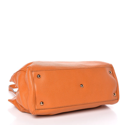 Gucci Cellarius Calfskin Medium Bamboo Shopper Tote Orange 4 of 11