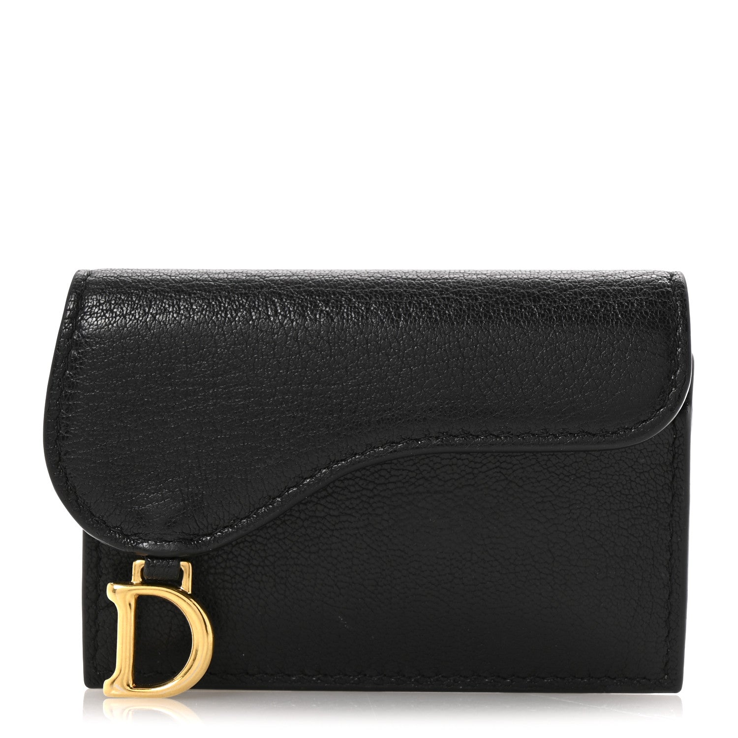 Christian Dior Goatskin Saddle Card Holder Black 1 of 9