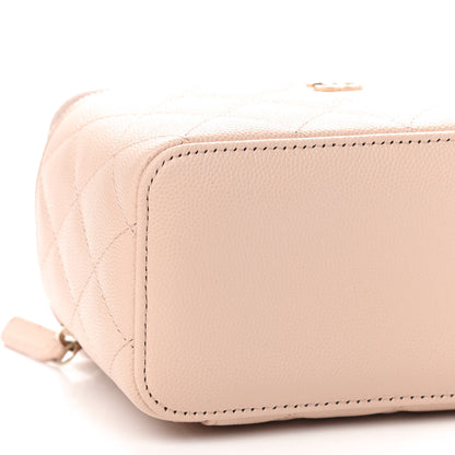 Chanel Caviar Quilted Small Vanity Case With Chain Light Beige 8 of 9