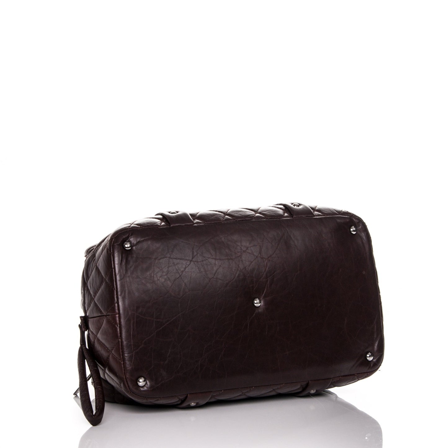 Distressed Lambskin Vintage Ligne Lady Braid Tote Brown