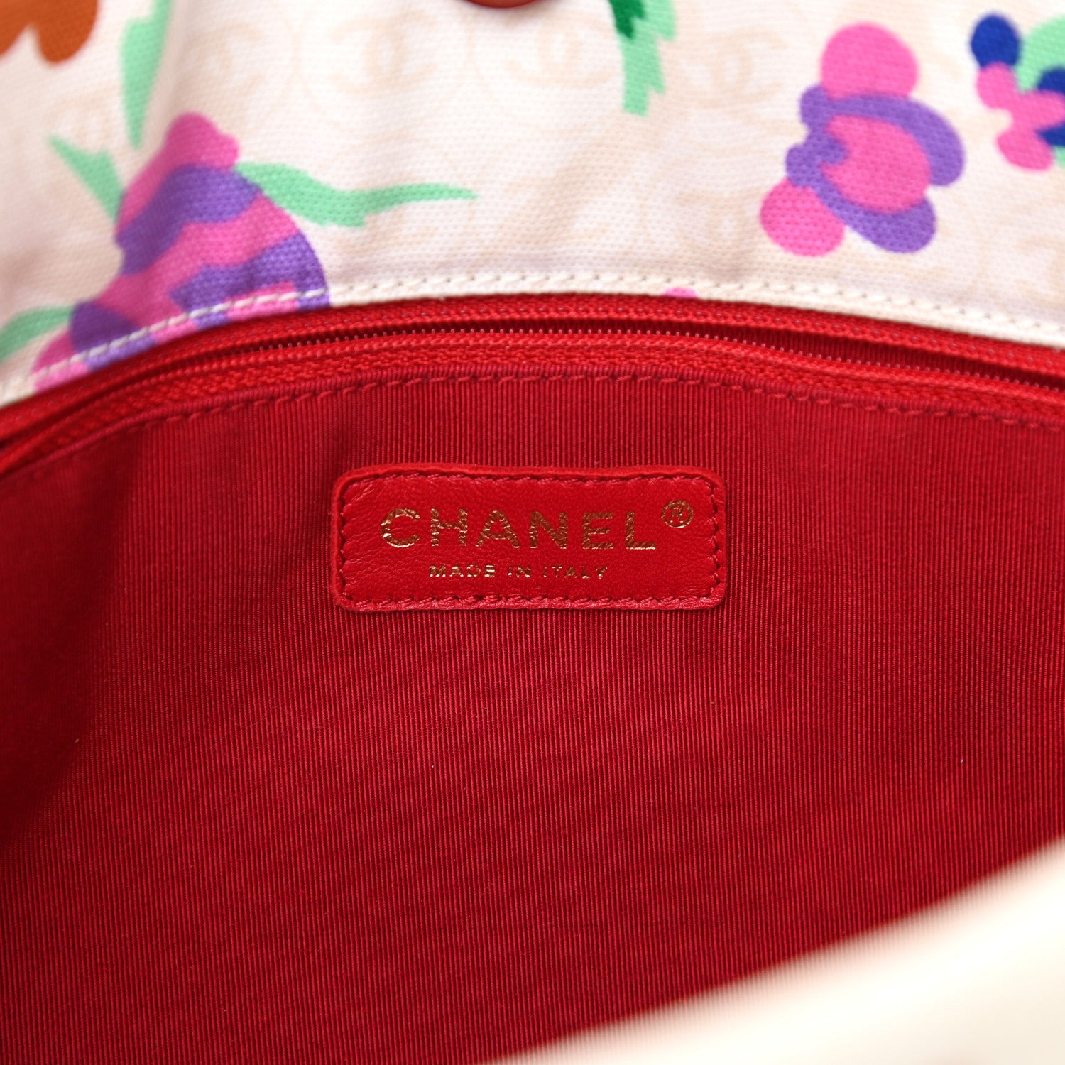 Chanel Canvas Floral Print Tote Multicolor 6 of 12
