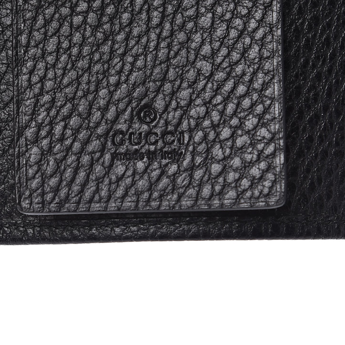 Pebbled Calfskin GG Marmont 6 Key Holder Black