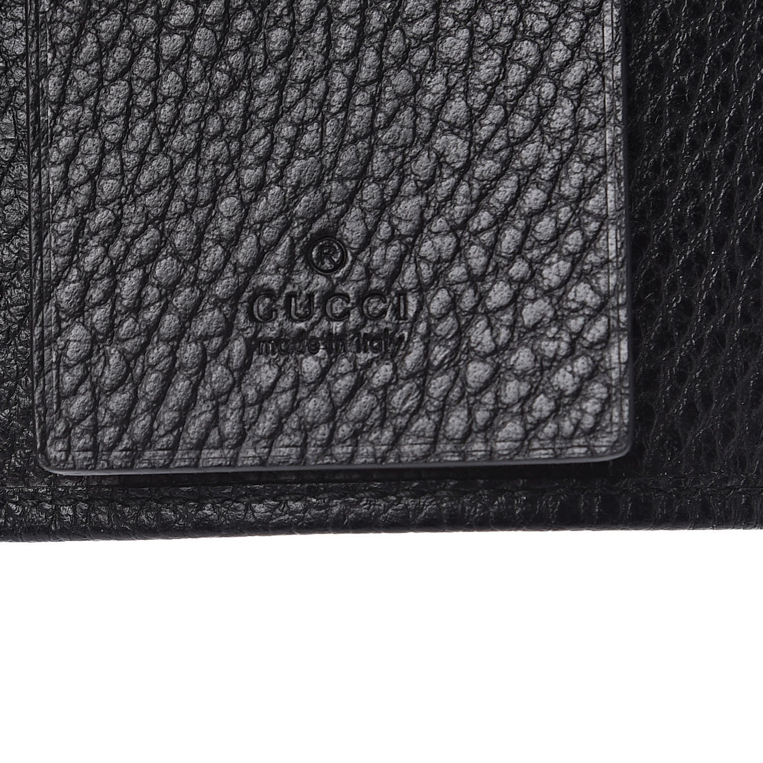 Gucci Pebbled Calfskin GG Marmont 6 Key Holder Black 6 of 6