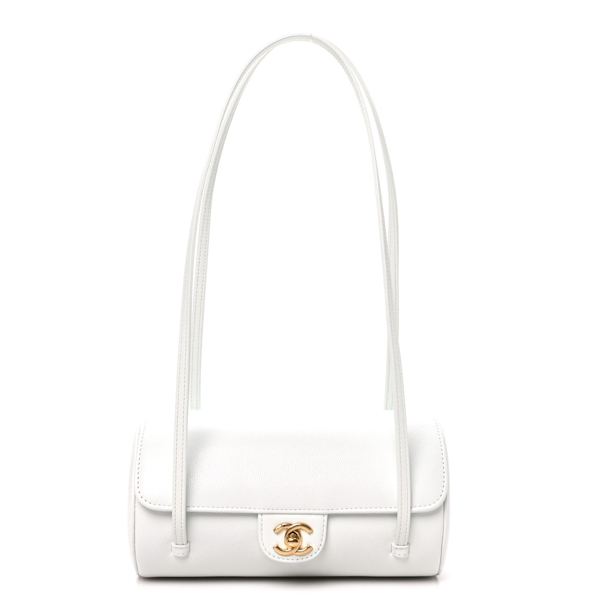 Chanel Shiny Caviar Preppy Coco Small Bowling Bag Light Blue 1 of 9