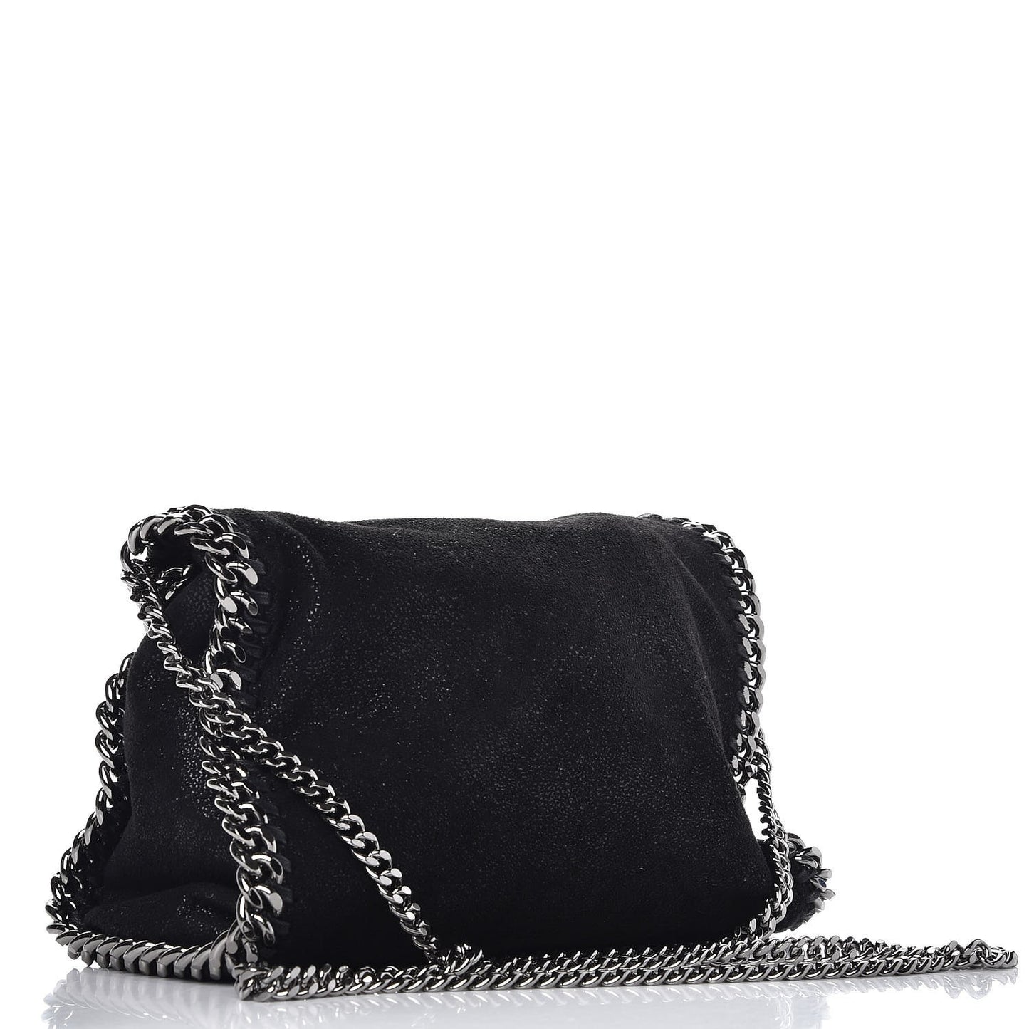 Shaggy Deer Mini Falabella Fold Over Tote Black