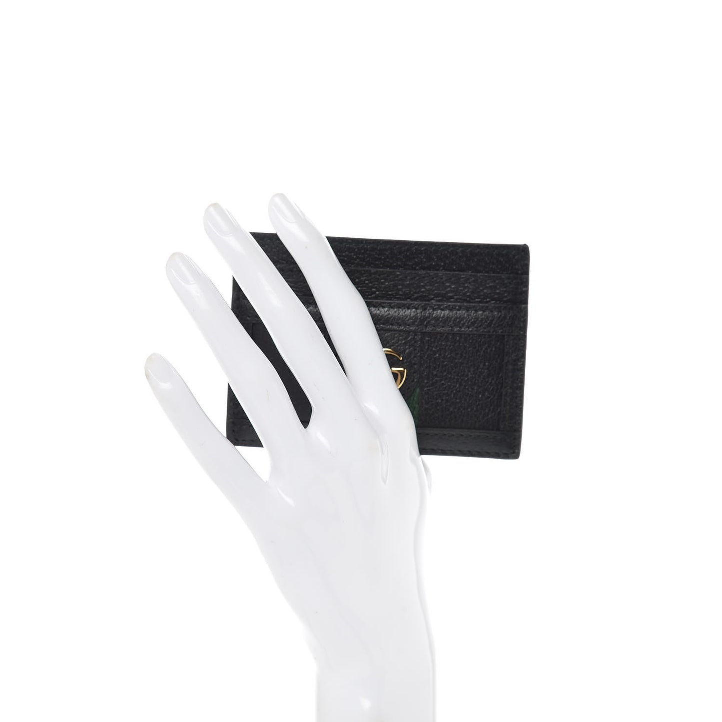 Calfskin Web GG Ophidia Card Holder Black