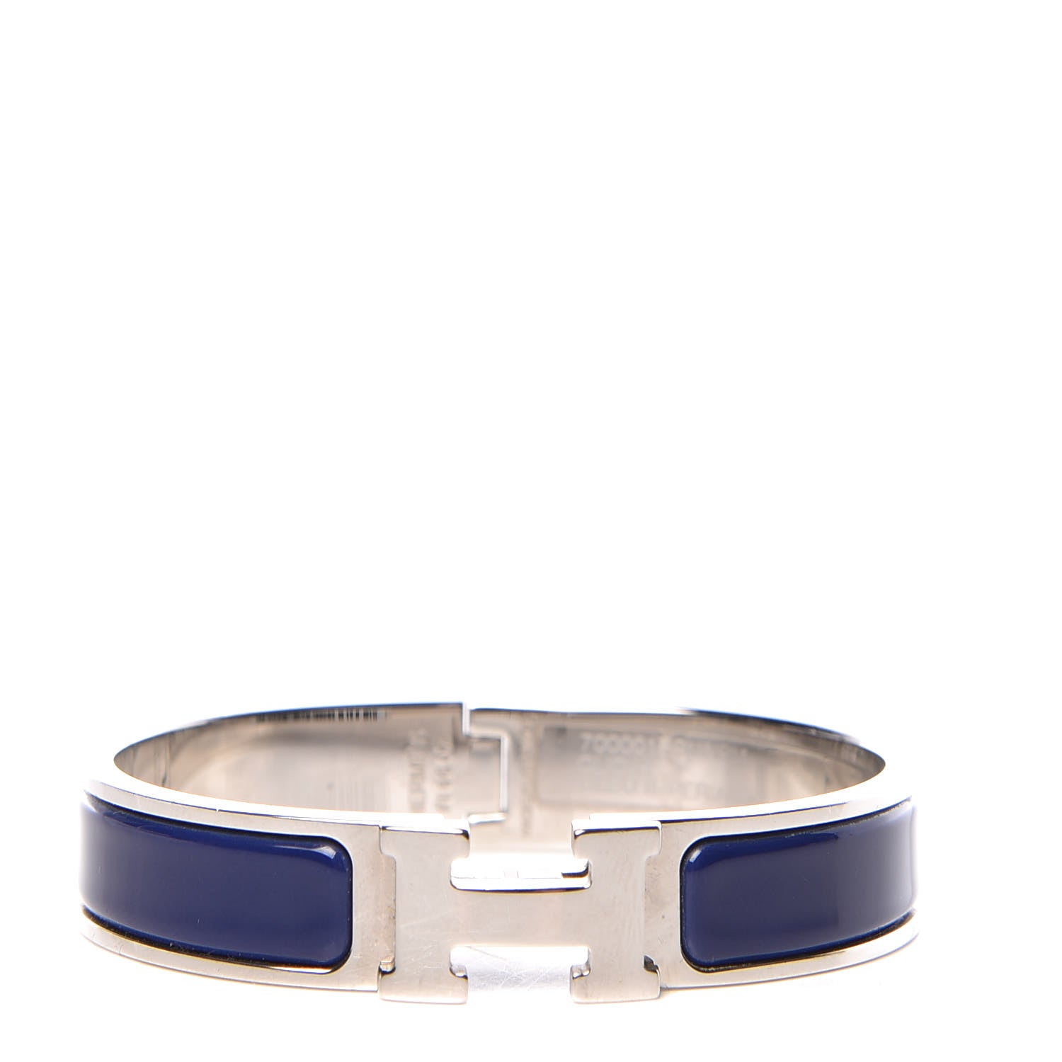 Hermes Enamel Narrow Clic Clac H Bracelet PM Bleu Imperial 1 of 5