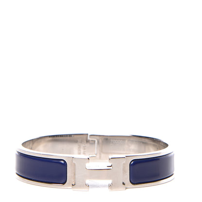Hermes Enamel Narrow Clic Clac H Bracelet PM Bleu Imperial 1 of 5