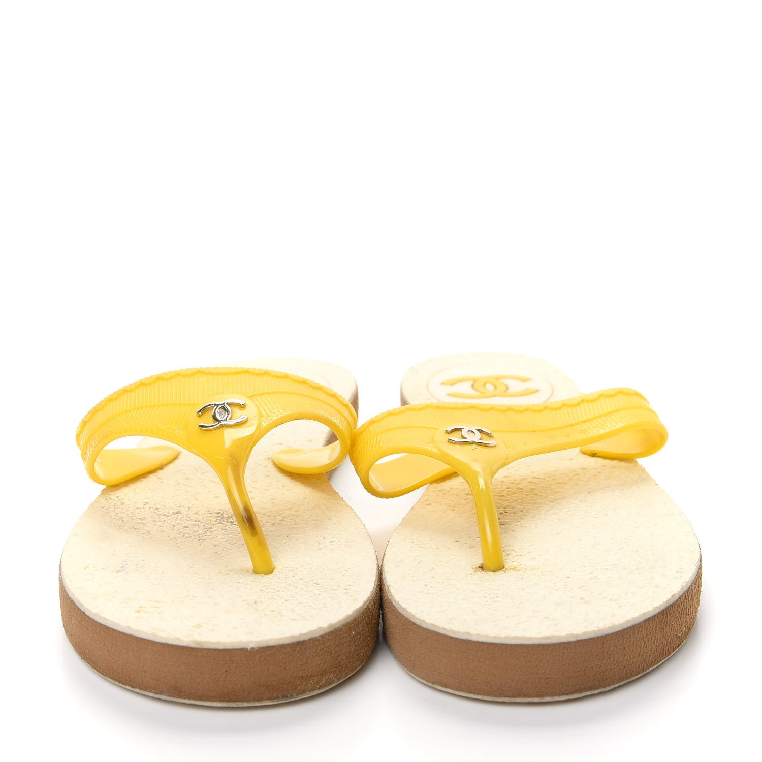 Chanel Jelly CC Thong Sandals 40 Yellow 2 of 13