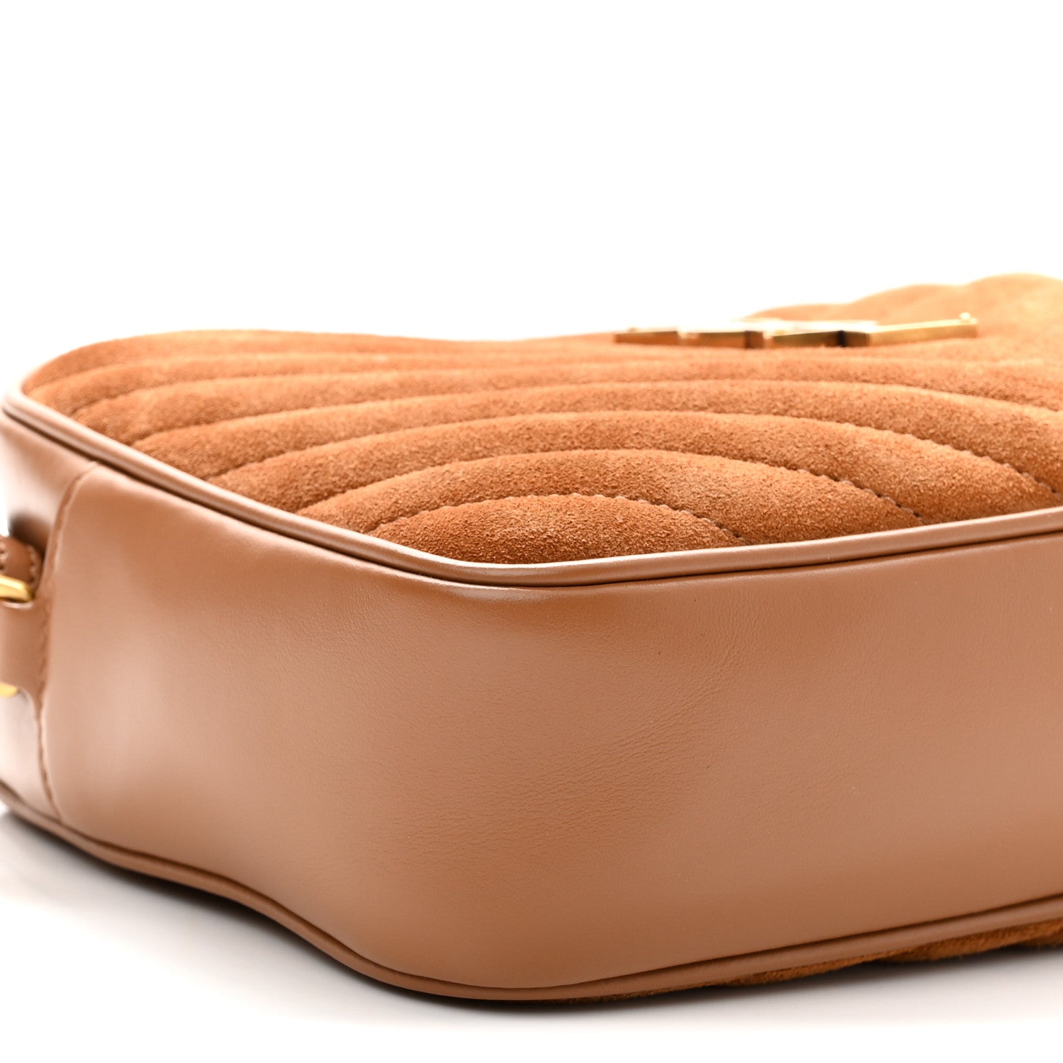 Saint Laurent Suede Matelasse Monogram Lou Camera Bag Cinnamon 8 of 9