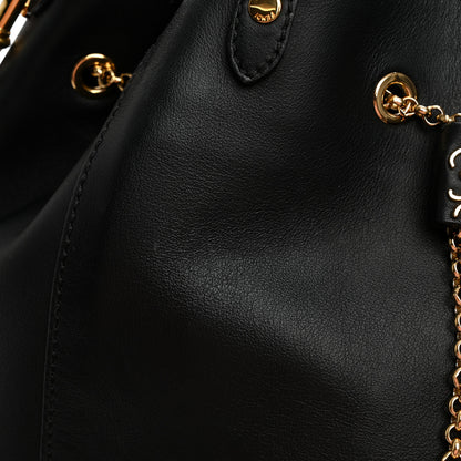 Fendi Vitello Grace King Karligraphy Chain Bucket Bag Black Bisquit 12 of 12