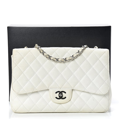 Chanel Caviar Quilted Jumbo Single Flap White 26 of 26