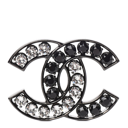 Chanel Crystal CC Brooch Black 1 of 5