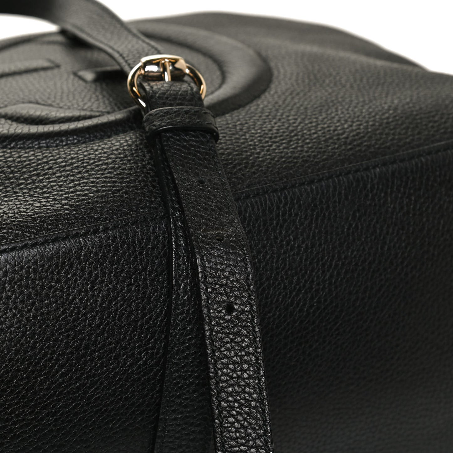 Pebbled Calfskin Large Soho Hobo Black