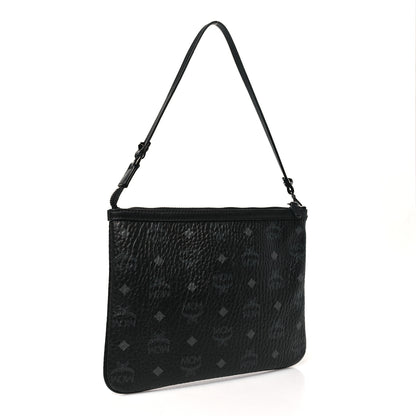 MCM Visetos Liz Shopper Tote Pouch Black 3 of 12