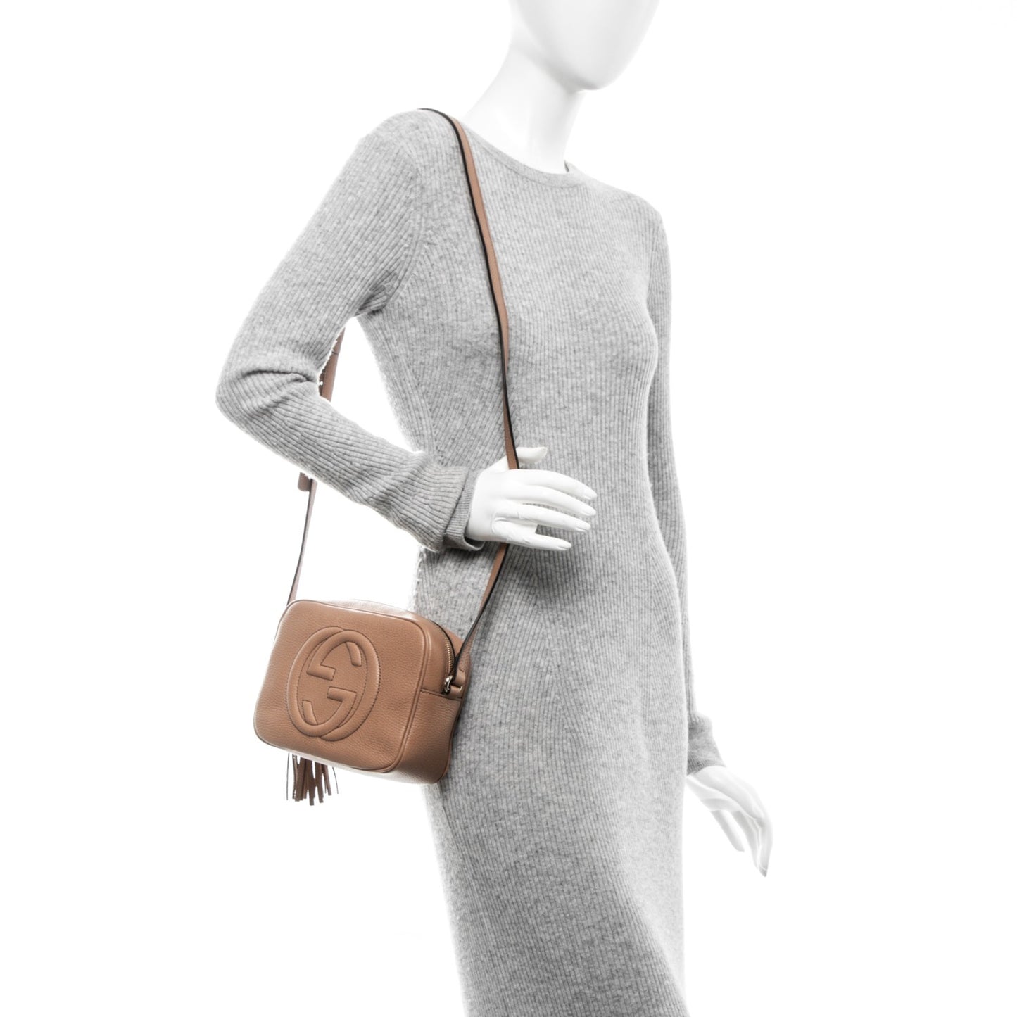 Pebbled Calfskin Small Soho Disco Bag Camelia