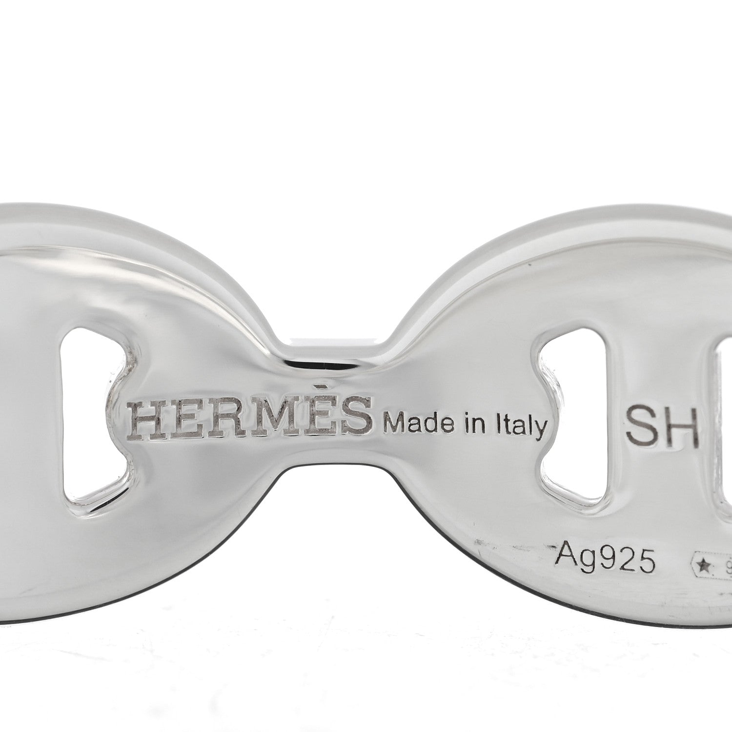 Hermes Sterling Silver MM Chaine d'Ancre Enchainee Cuff Bracelet SH 3 of 4