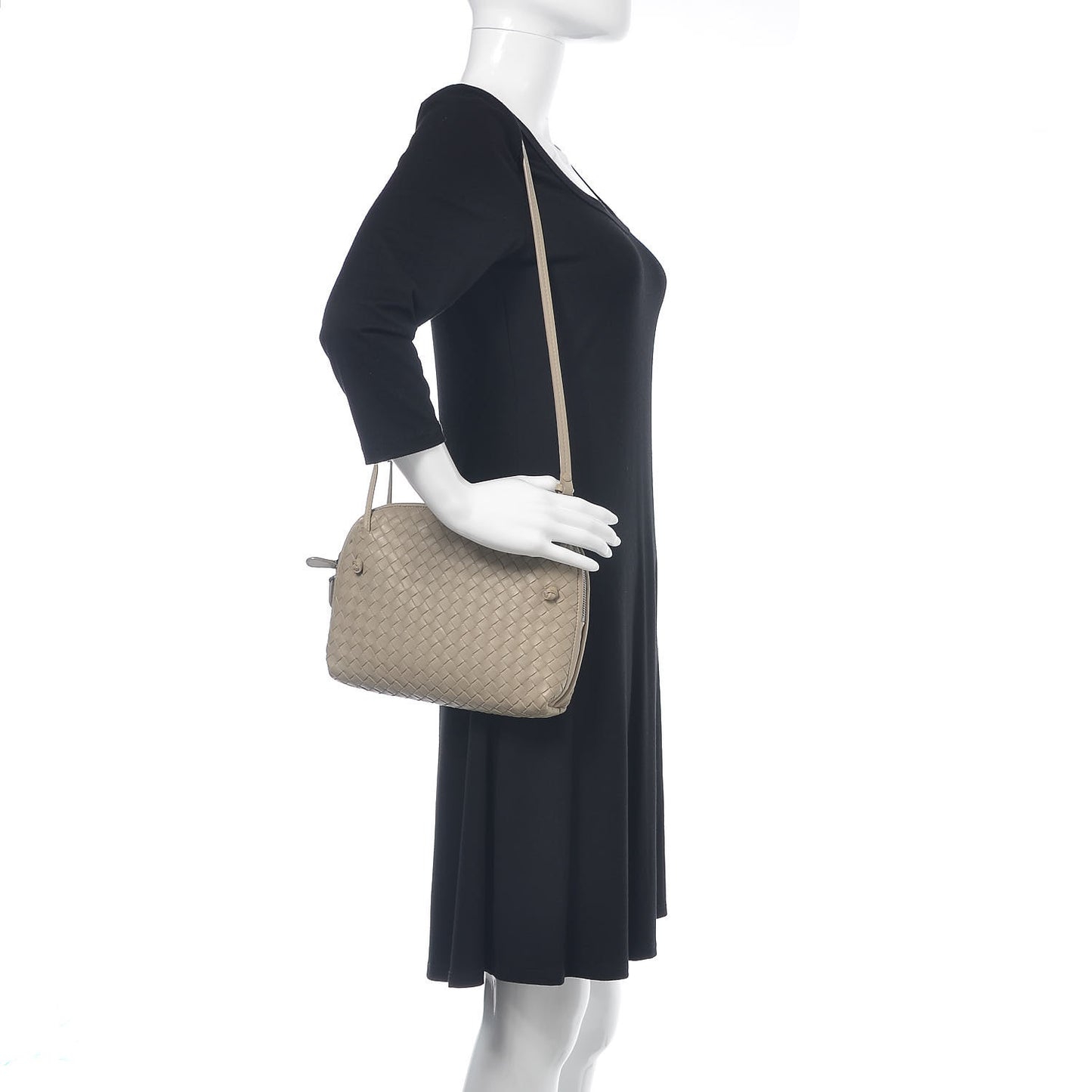 Nappa Intrecciato Crossbody Pillow Fume