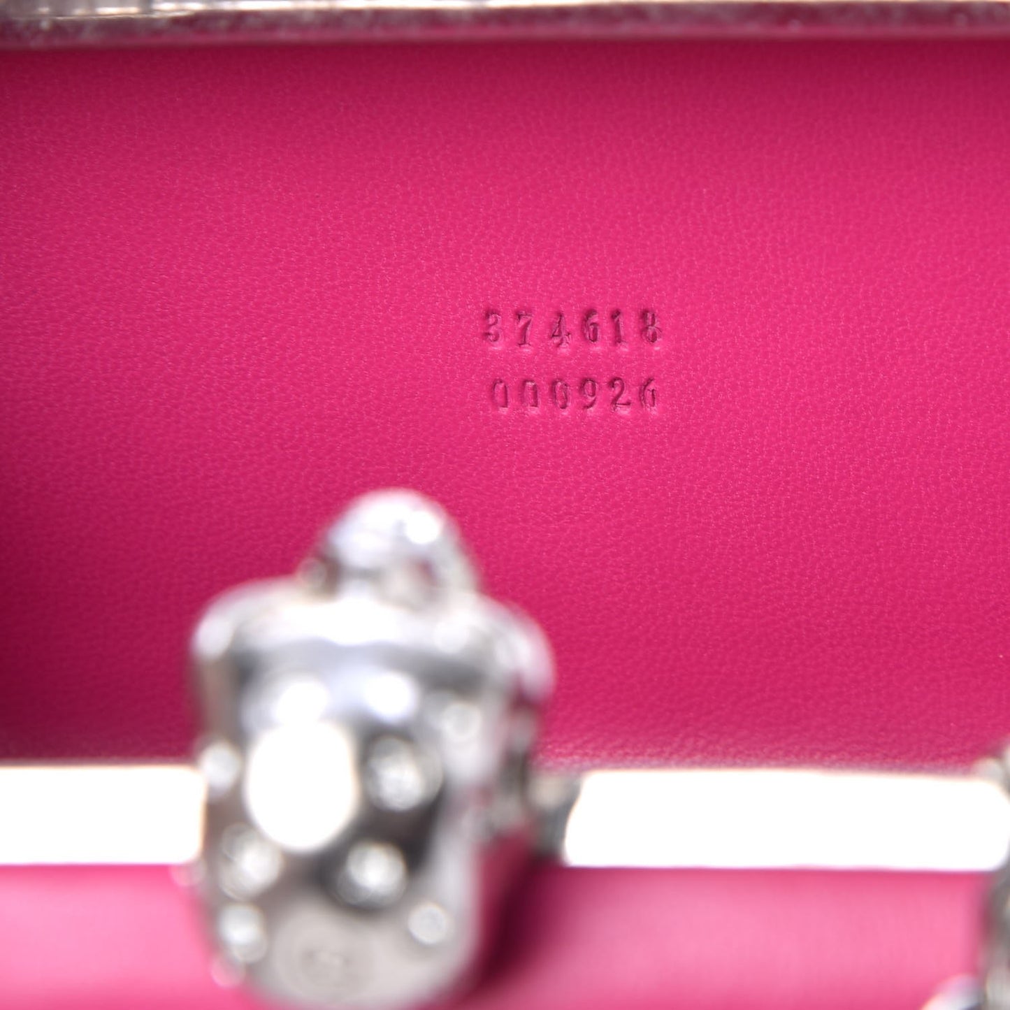Nappa Studded Skull Box Chain Clutch Fuchsia