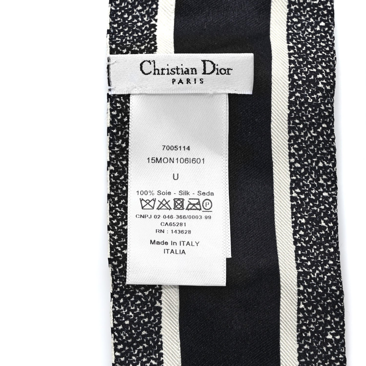 Christian Dior Silk 30 Montaigne Mitzah Scarf Black White 3 of 3