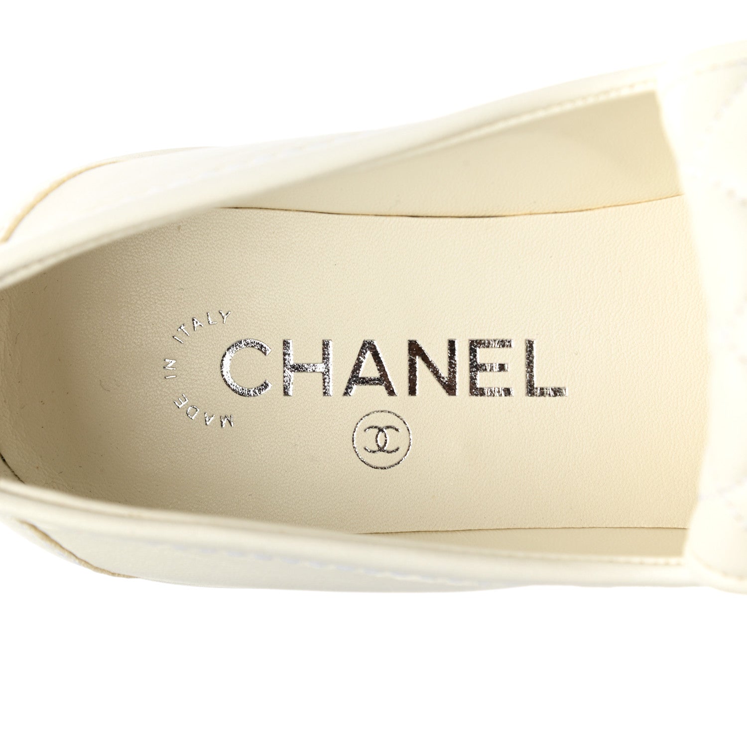 Chanel Lambskin Quilted CC Turnlock Loafers 39 White 8 of 10