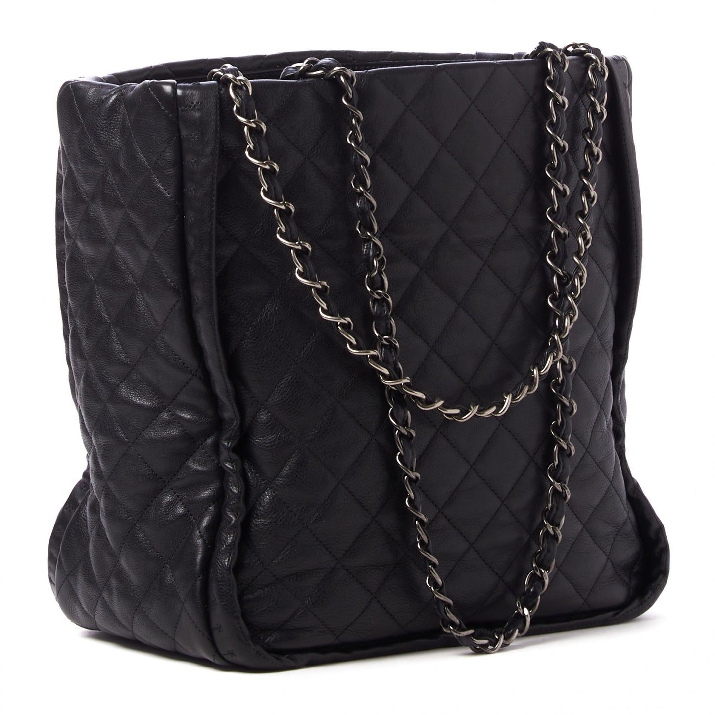 Calfskin Quilted Medium Istanbul Tote Black