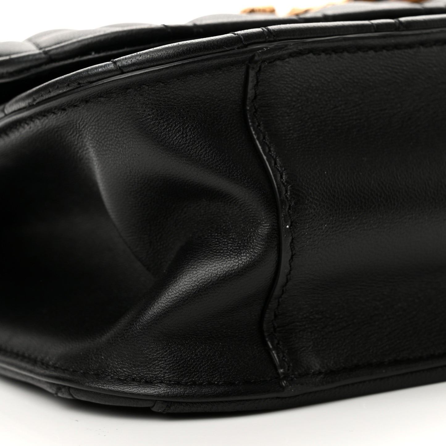 Nappa Quilted Virtus Top Handle Shoulder Bag Black