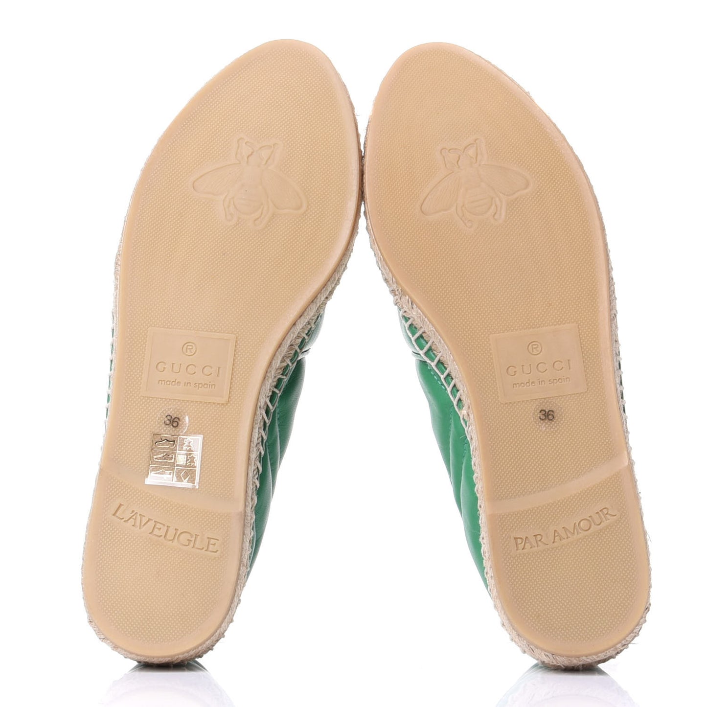 Nappa Matelasse GG Marmont Espadrilles 36 New Shamarock