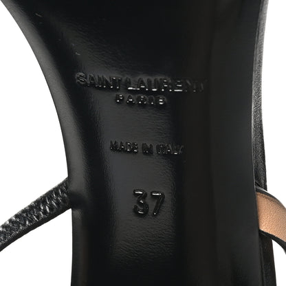 Saint Laurent Calfskin Cassandra 85 Sandals 37 Black Gold Brown 8 of 9