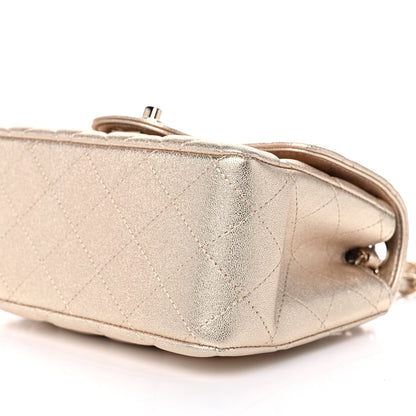 Chanel Metallic Lambskin Quilted Mini Square Flap Gold 5 of 9