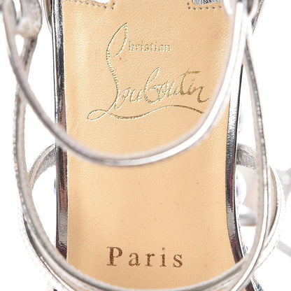 Christian Louboutin Crepe Satin Specchio Lurex Chocazeppa 60 Platform Sandals 38 Silver 7 of 7