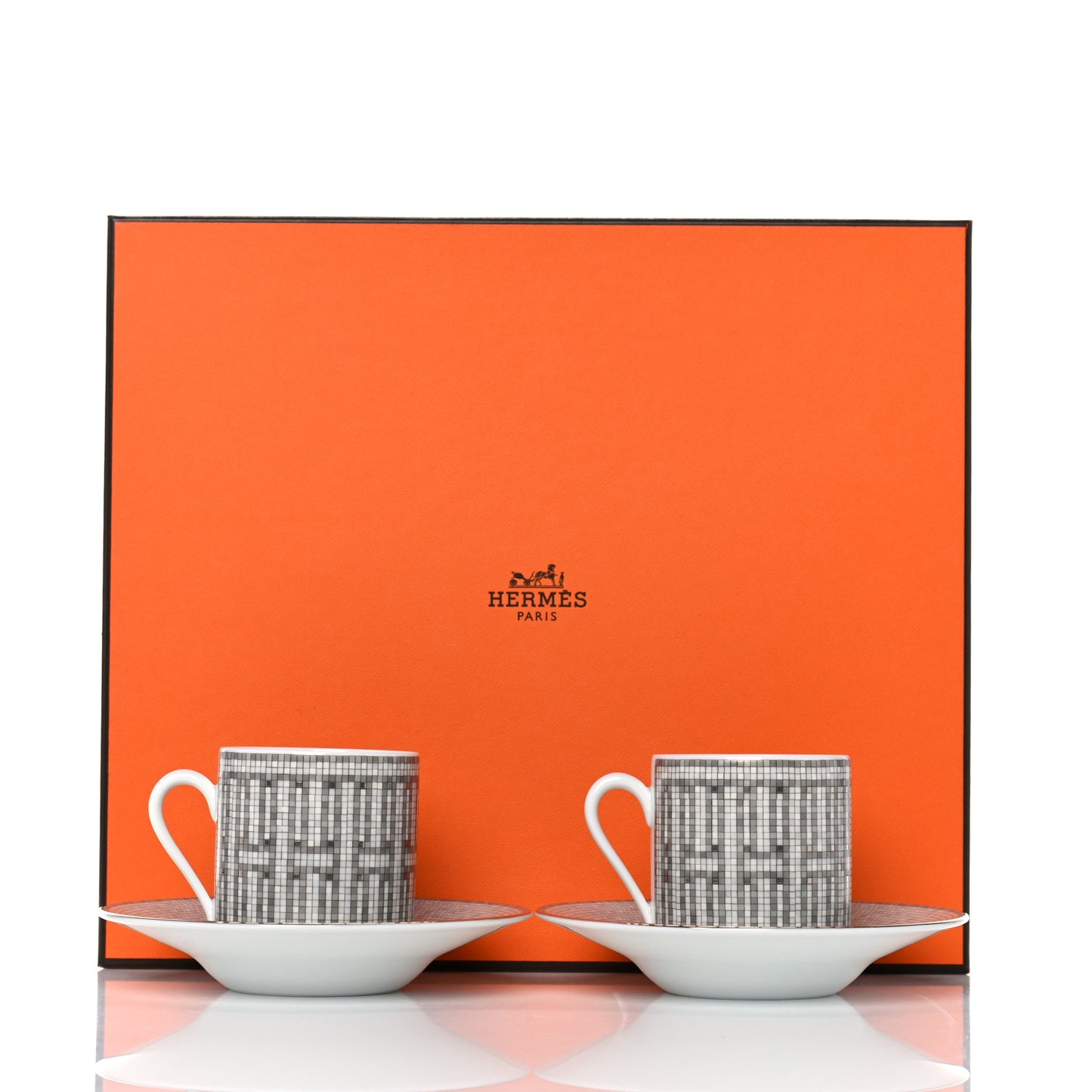 Porcelain Mosaique au 24 Coffee Cup and Saucer Set of 2