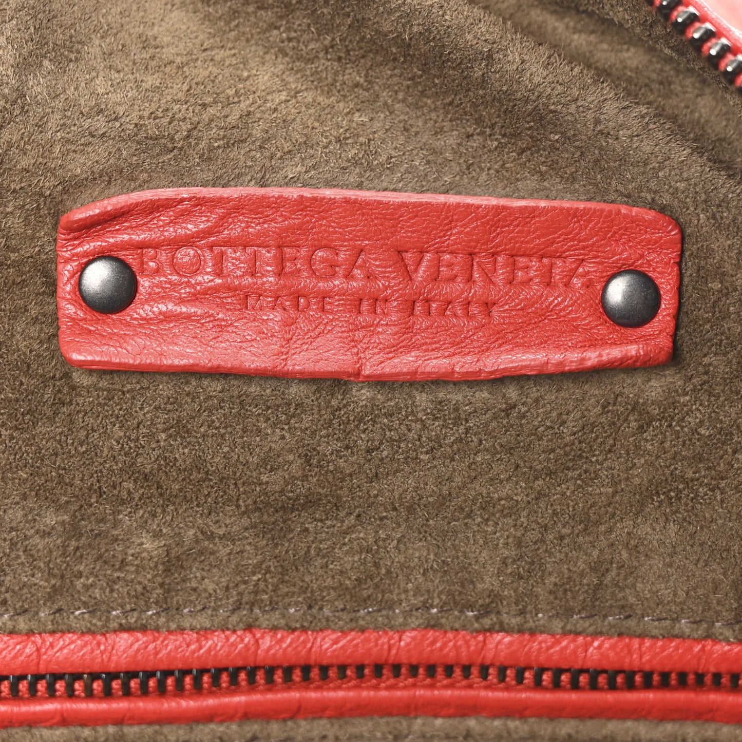 Nappa Intrecciato Buckle Tote Red