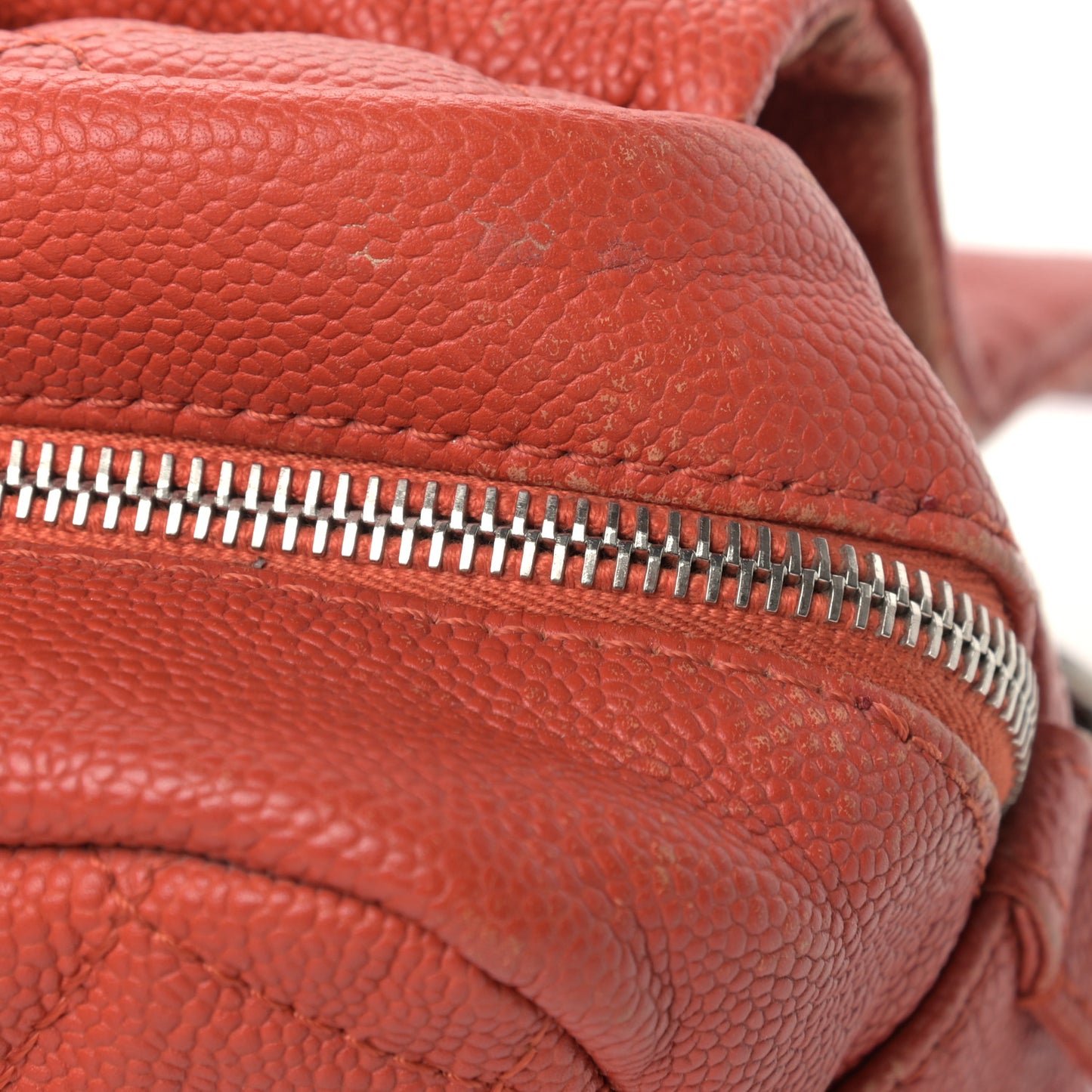 Caviar Quilted Medium Casual Journey Flap Red