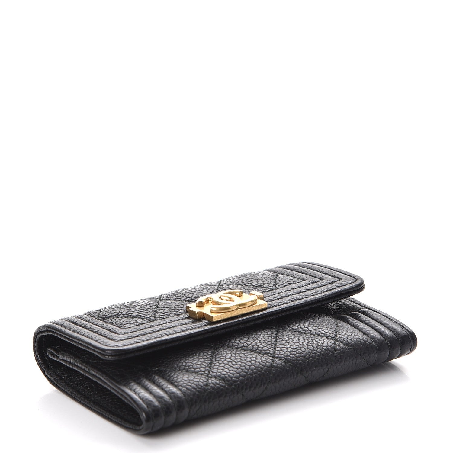 Chanel Caviar Quilted Boy Flap Card Holder Black 4 of 9