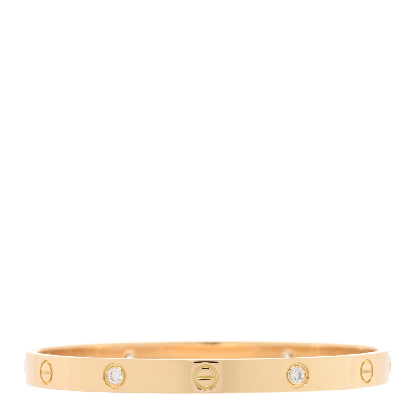 18K Yellow Gold 4 Diamond LOVE Bracelet 19
